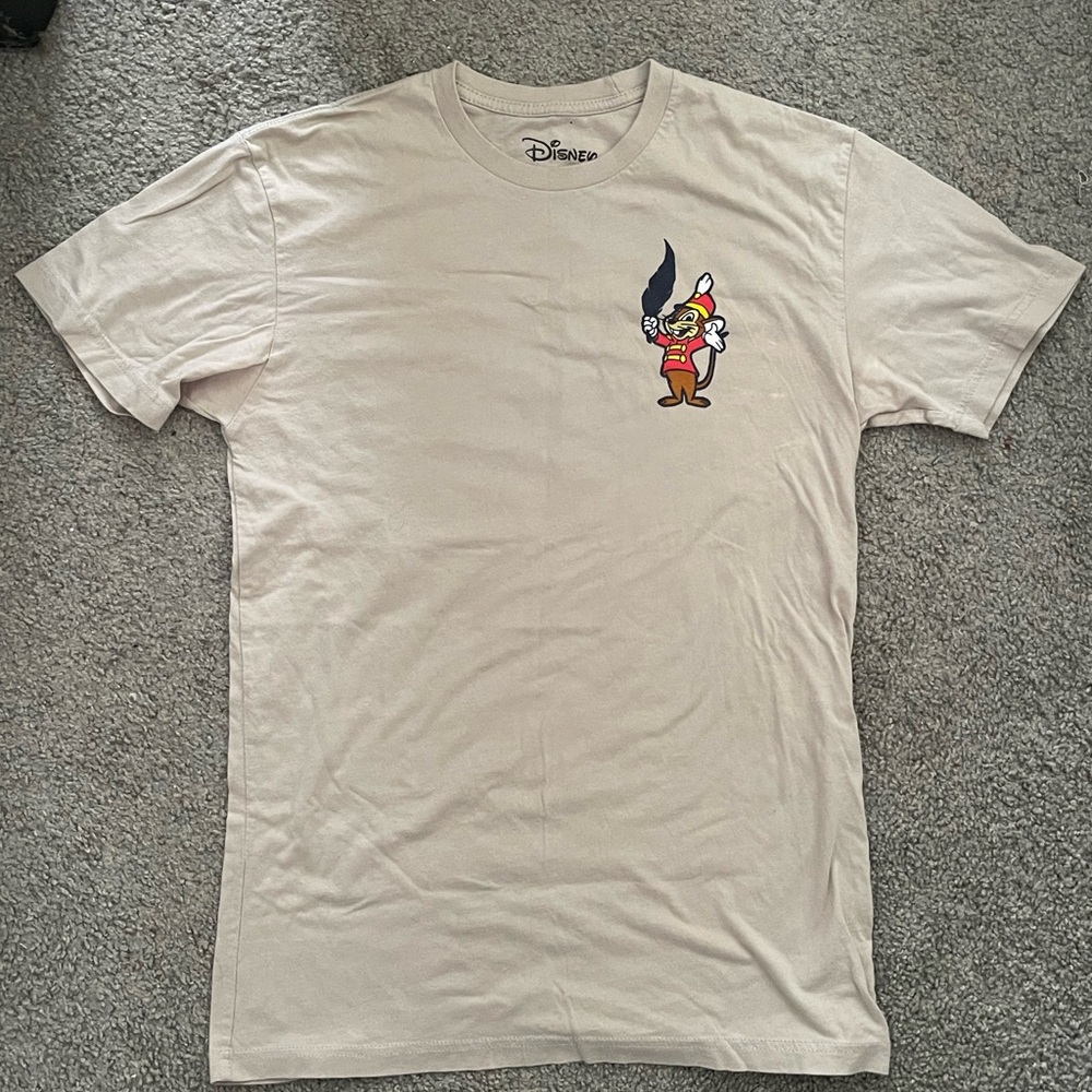 Disney Tan Graphic Tee with Timothy and Dumbo Design